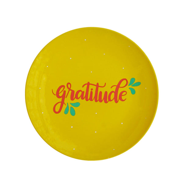Wall Plate - Gratitude - Neon Yellow - Home Decor & Personalised Gifting - Free Shipping India - Buy Online